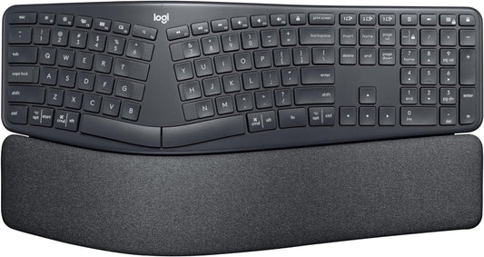 Logitech ERGO K860 Wireless Ergonomic Keyboard - Split Keyboard, Wrist Rest, Natural Typing, Stain-Resistant Fabric, Bluetooth and USB Connectivity, Compatible with Windows/Mac, Black