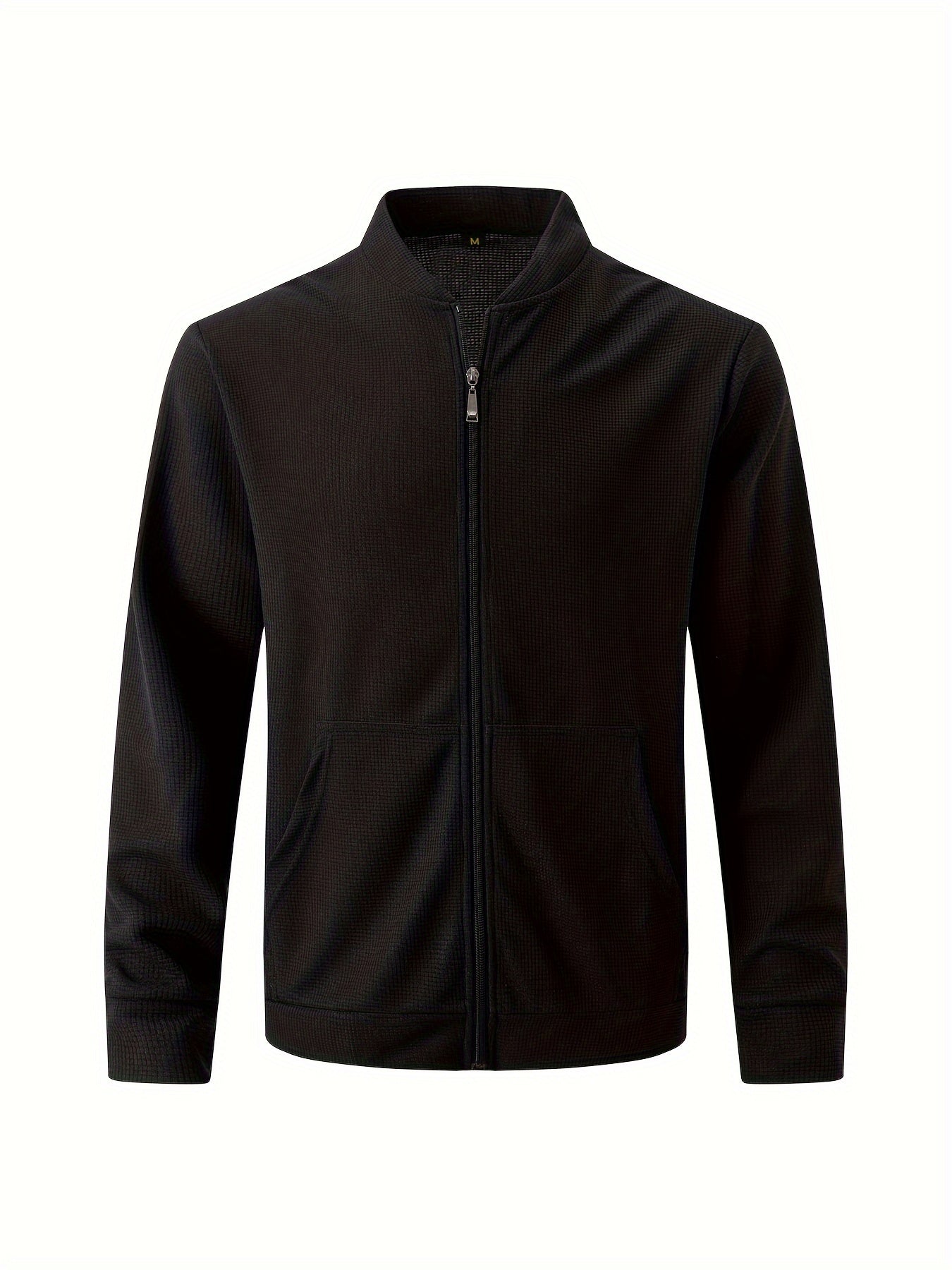 Տղամարդու թեթև բաճկոն՝ կանգնած օձիքով - առջևի կայծակաճարմանդով փակվող, սովորական չափսի, առօրյա և պաշտոնական հագուստի համար - Գարուն/աշուն վերնազգեստ սպիտակ/չեզոք երանգներով - Հեշտ խնամքի կայծակաճարմանդով բաճկոն