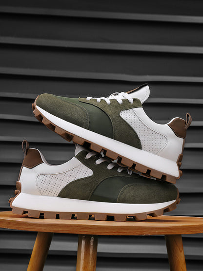 2025 թվականի գարնանային տղամարդկանց շնչող ցածրակրունկ սպորտային կոշիկներ - Հաստեցված, փափուկ ռետինե ներբան, տղամարդկանց նոր շնչող ցանցե հարթակով կոշիկներ՝ հասակը մեծացնող սպորտային կոշիկներով