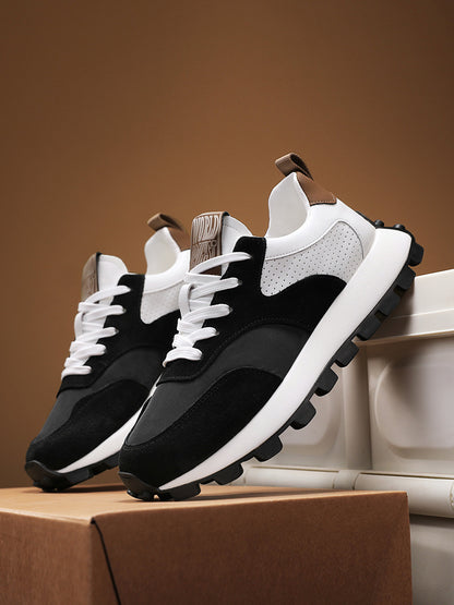 2025 թվականի գարնանային տղամարդկանց շնչող ցածրակրունկ սպորտային կոշիկներ - Հաստեցված, փափուկ ռետինե ներբան, տղամարդկանց նոր շնչող ցանցե հարթակով կոշիկներ՝ հասակը մեծացնող սպորտային կոշիկներով