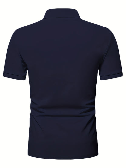 Տղամարդու առօրյա, ձգվող, միագույն, կայծակաճարմանդով և կոճղակապով գոլֆի վերնաշապիկ, ամառային, տղամարդու, փողոցային հագուստ