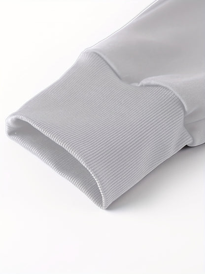 Տղամարդու առօրյա նորաձև կոստյումի հավաքածու՝ պոլիեսթերից, կանգնած օձիքով, կայծակաճարմանդով բաճկոն և լարով տաբատ՝ գարնանային/աշնանային համար