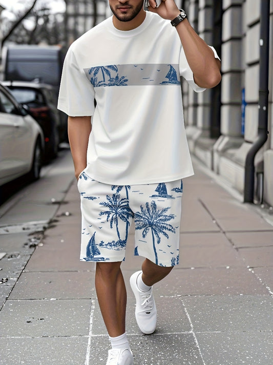 2025 թվականի նոր տղամարդու առօրյա մարզաշապիկ և շորտեր, սովորական տպագրությամբ, նորաձև սպորտային հագուստ, ամառային զով, 3D տպագրությամբ, շնչող, բացօթյա հանգստի համար նախատեսված կարճ թևքերի հավաքածու