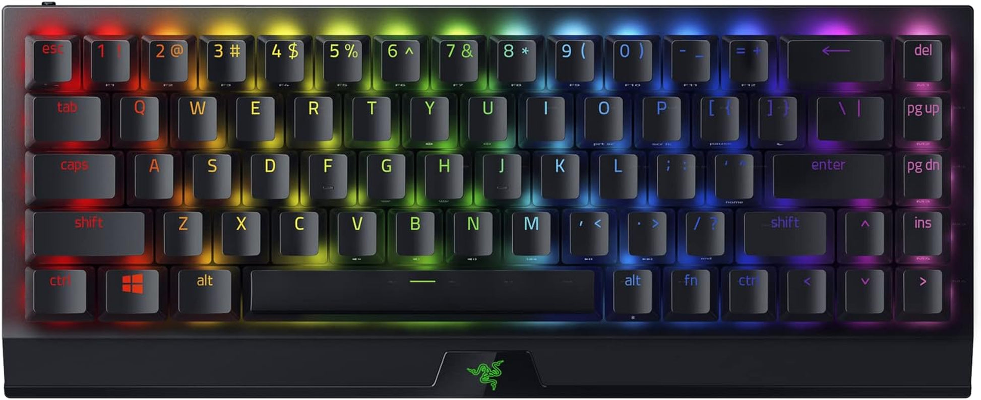 Razer Blackwidow V3 Mini Hyperspeed 65% Wireless Mechanical Gaming Keyboard: Green Mechanical Switches Tactile & Clicky - Doubleshot ABS Keycaps - Chroma RGB - up to 200 Hr Battery - Snap Tap