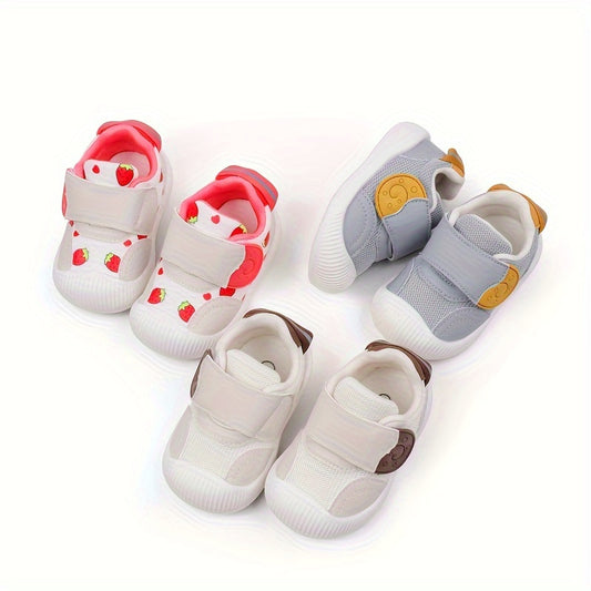 Cute Cartoon Spring And Autumn Baby Toddler Sports Shoes, Suitable For 0-2 Year Old Boys And Girls, With Soft Rubber Soles, Anti-slip And Breathable, Suitable For Boys And Girls To Wear For Outings. - Ayq