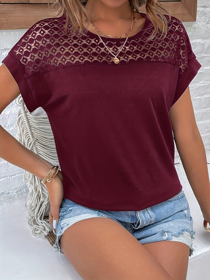 Արձակուրդային ոճի ժանյակավոր կարճ թևքով շապիկ՝ «Չղջիկի թև» ոճով