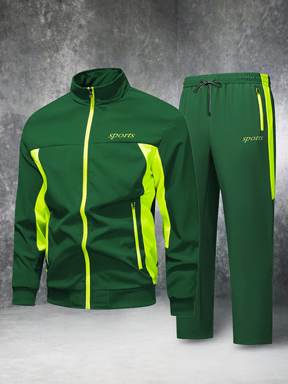 Տղամարդու առօրյա, պատչվորք սպորտային կոստյում՝ հարմարավետ և լավ կրելու համար, վերարկու և երկար տաբատ մարզահագուստ