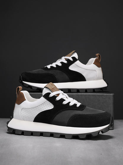 2025 թվականի գարնանային տղամարդկանց շնչող ցածրակրունկ սպորտային կոշիկներ - Հաստեցված, փափուկ ռետինե ներբան, տղամարդկանց նոր շնչող ցանցե հարթակով կոշիկներ՝ հասակը մեծացնող սպորտային կոշիկներով