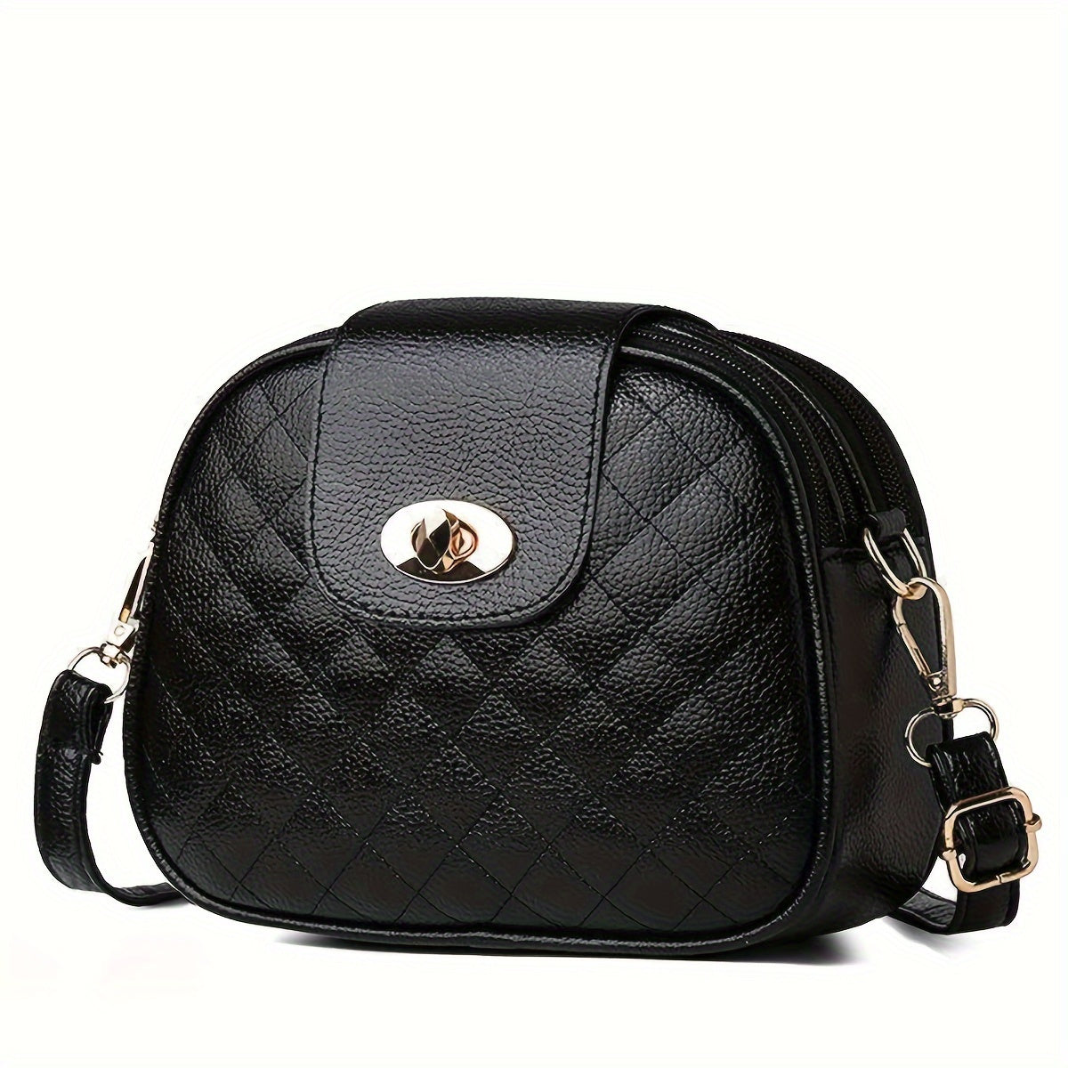 2024 Trendy Shoulder Bags, Popular Diamond-Patterned Spring And Summer Women'S Black Crossbody Mini Bags, Versatile Small Bags, Authentic Multi-Layer Women'S Bags, New Fashionable Middle-Aged Bags, Three-Layer Small Square Ba