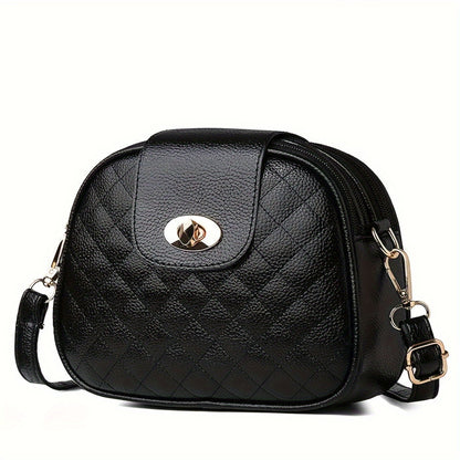 2024 Trendy Shoulder Bags, Popular Diamond-Patterned Spring And Summer Women'S Black Crossbody Mini Bags, Versatile Small Bags, Authentic Multi-Layer Women'S Bags, New Fashionable Middle-Aged Bags, Three-Layer Small Square Ba