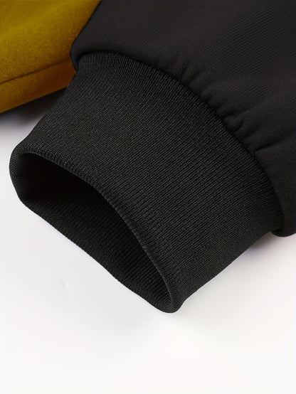 Տղամարդու «ԲՐՈՒՔԼԻՆ» նախշերով գունային արգելափակումներով գլխարկով բաճկոն, գարնանային և աշնանային զբոսանքի համար նախատեսված առօրյա պրեպի ոճի վերարկու՝ որպես նվեր