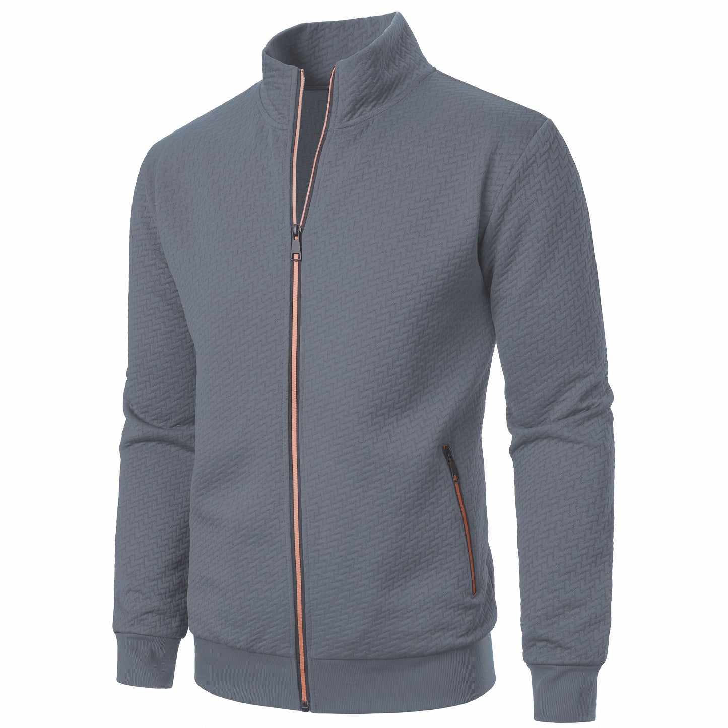 Տղամարդու առօրյա կայծակաճարմանդով ժակարդե բաճկոն, նորաձև, կանգնած օձիքով վերարկու՝ գարնանային, աշնանային և ձմեռային համար, վերնաշապիկ՝ վերնաշապիկով