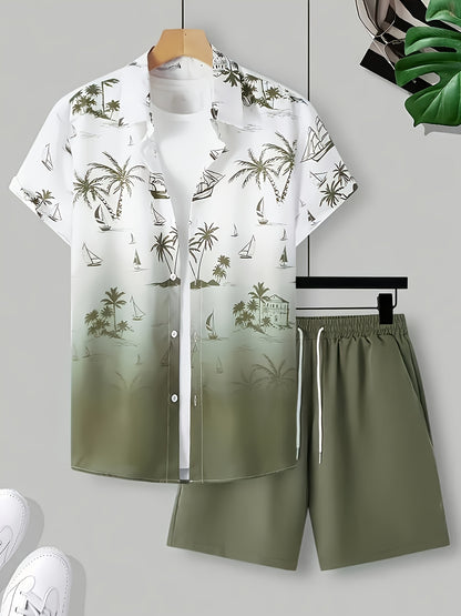 Տղամարդու 3D տպիչով տպագրված առօրյա վերնաշապիկի և շորտերի հավաքածու