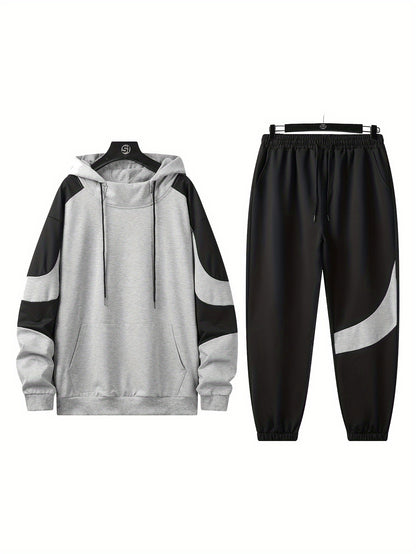 Տղամարդկանց գլխարկով սվիտերի հավաքածու - 2024 թվականի նոր աշնանային առօրյա սպորտային երկար թևքերով հագուստ տղամարդկանց համար