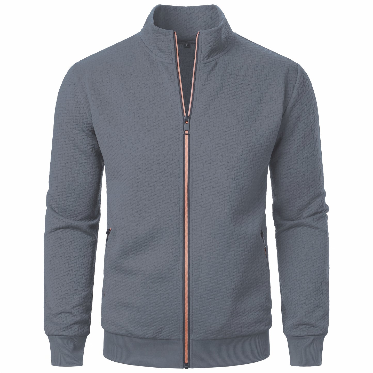 Տղամարդու առօրյա կայծակաճարմանդով ժակարդե բաճկոն, նորաձև, կանգնած օձիքով վերարկու՝ գարնանային, աշնանային և ձմեռային համար, վերնաշապիկ՝ վերնաշապիկով