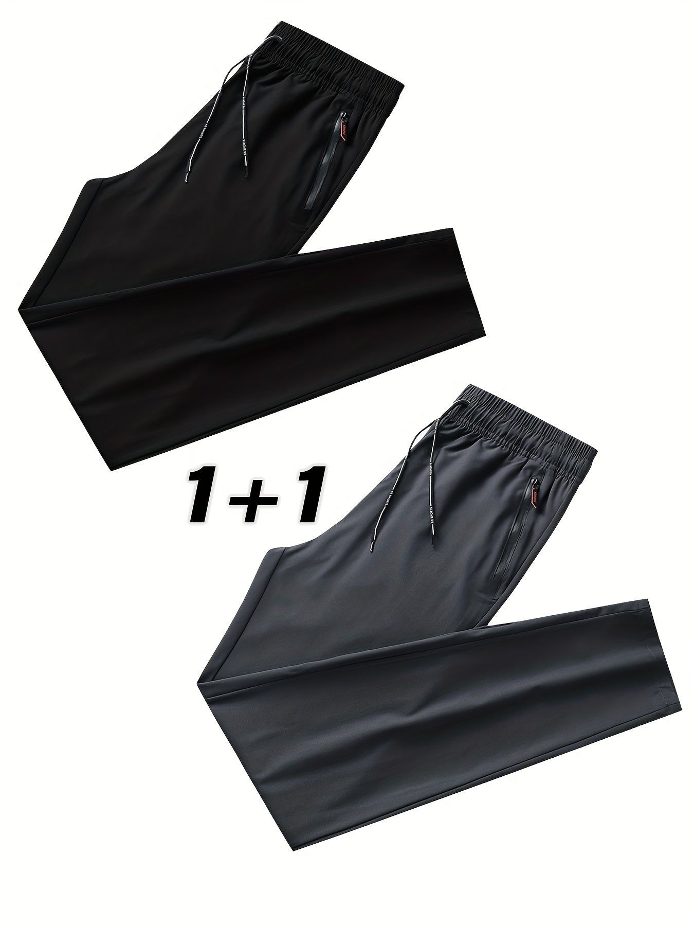 2pcs Men's Casual Pants, Fashion Trend Ultra-light Breathable Long Pants, Quick Dry Fabric Sports Pants