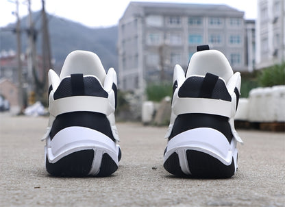 Breathable Men's Running Shoes with Anti-Slip EVA Sole, Lightweight Low-Top Sneakers for Casual Wear and Light Exercise, White with Orange Accents, Comfortable Fabric Upper and Durable PVC Insole, Versatile Sneakers   Stylish