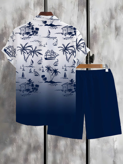 Տղամարդու 3D տպիչով տպագրված առօրյա վերնաշապիկի և շորտերի հավաքածու