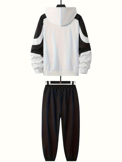 Տղամարդկանց գլխարկով սվիտերի հավաքածու - 2024 թվականի նոր աշնանային առօրյա սպորտային երկար թևքերով հագուստ տղամարդկանց համար