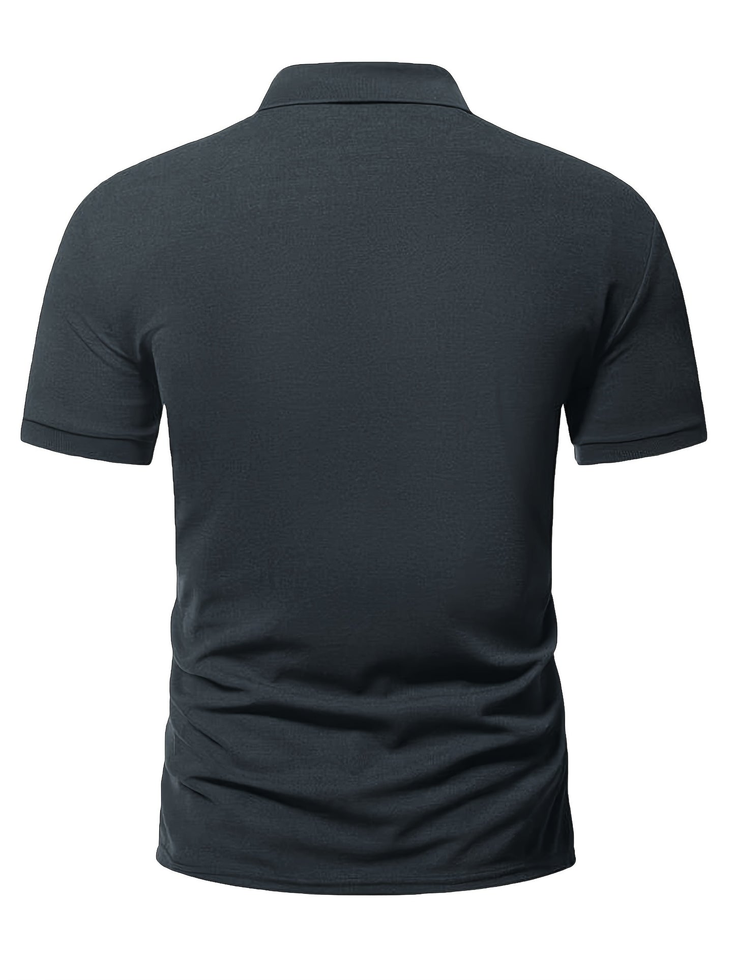 Տղամարդու առօրյա, ձգվող, միագույն, կայծակաճարմանդով և կոճղակապով գոլֆի վերնաշապիկ, ամառային, տղամարդու, փողոցային հագուստ