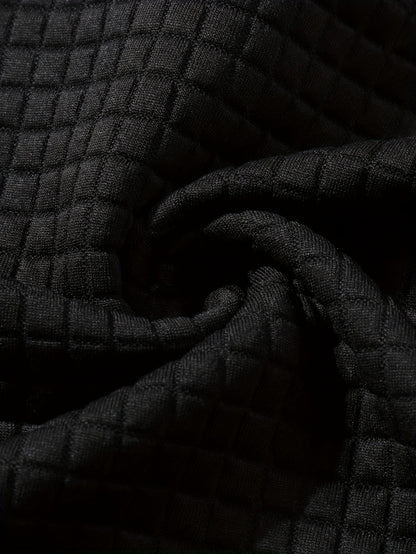 Նորաձև գլխարկով սվիտեր | Տղամարդու առօրյա սվիտեր թեթևակի ձգվող գործվածքից, երկար թևքերով, գրպանային դետալներով, միագույն նախշերով՝ գարուն/աշուն