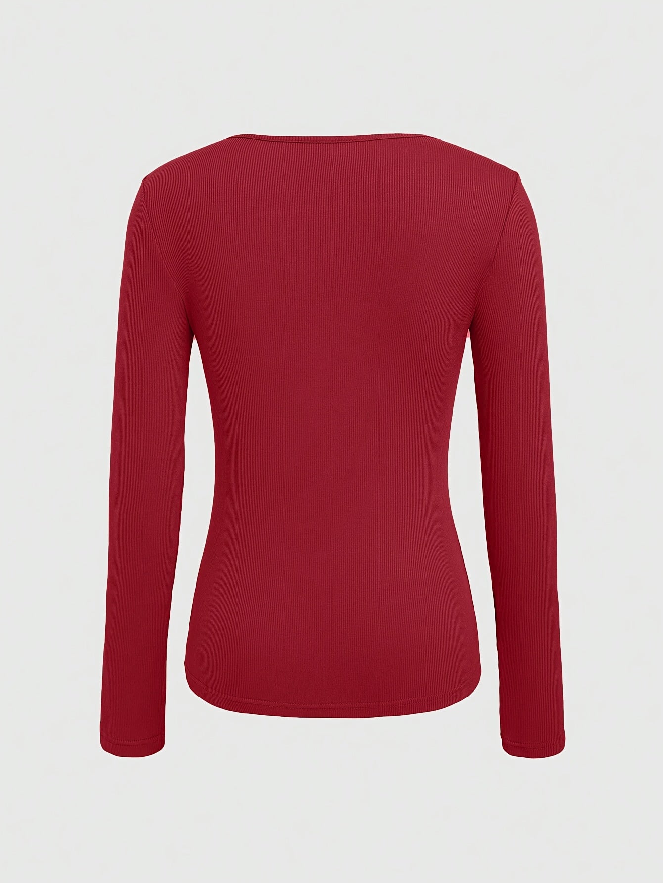 1 հատ Essence կանացի էլեգանտ, կողավոր երկար թևքով մարզաշապիկ, պոլիեսթերի և սպանդեքսի խառնուրդ, խոռոչավոր դետալներով, միագույն, կլոր վզնոցով, սովորական երկարությամբ, տրիկոտաժե կտոր - աշուն/ձմեռ հավաքածու