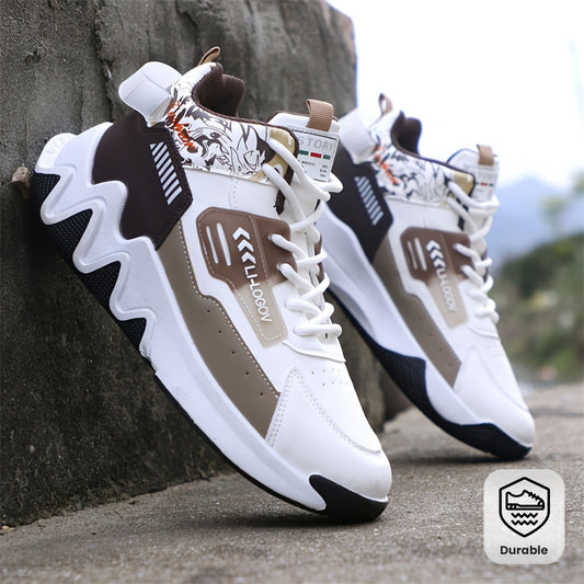 Men's High-Top Basketball Sneakers, Preppy Street Style, Solid Color with Cartoon  Stripes, All-Season Lace-Up Sports Shoes, Faux Upper, Fabric Inner, Rubber Sole, for Running, Hiking  Casual Wear, Outdoor Activities Shoes