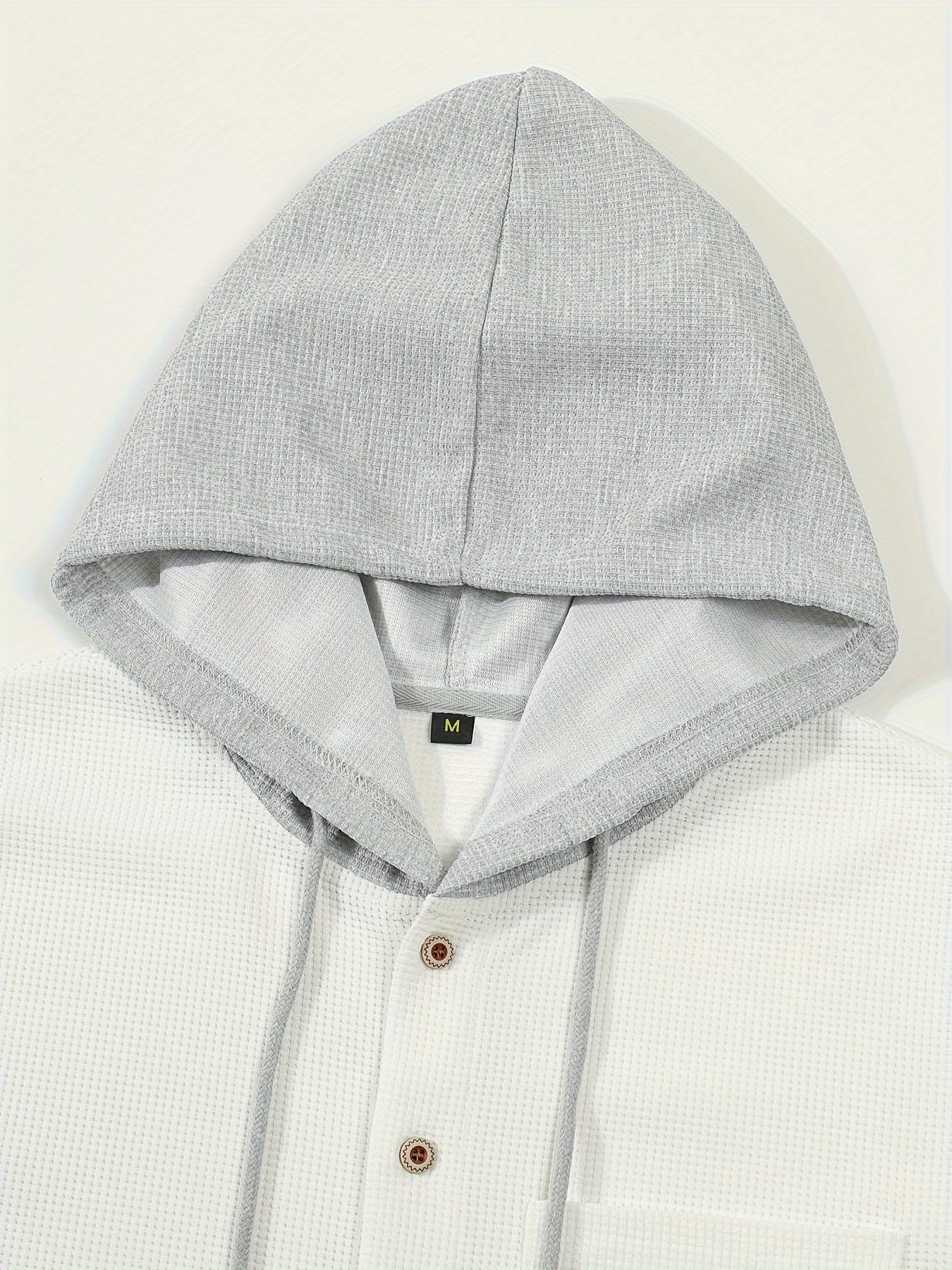 Տղամարդու առօրյա գլխարկով բաճկոն - փափուկ, շնչող պոլիեսթերից՝ կոճակներով դիզայնով և գրպաններով | Հիանալի է գարնանային, աշնանային և բացօթյա գործունեության համար, երկար թևքերով, նորաձև, ամենօրյա, հանգստի ոճով, ավանդական տարբերակով