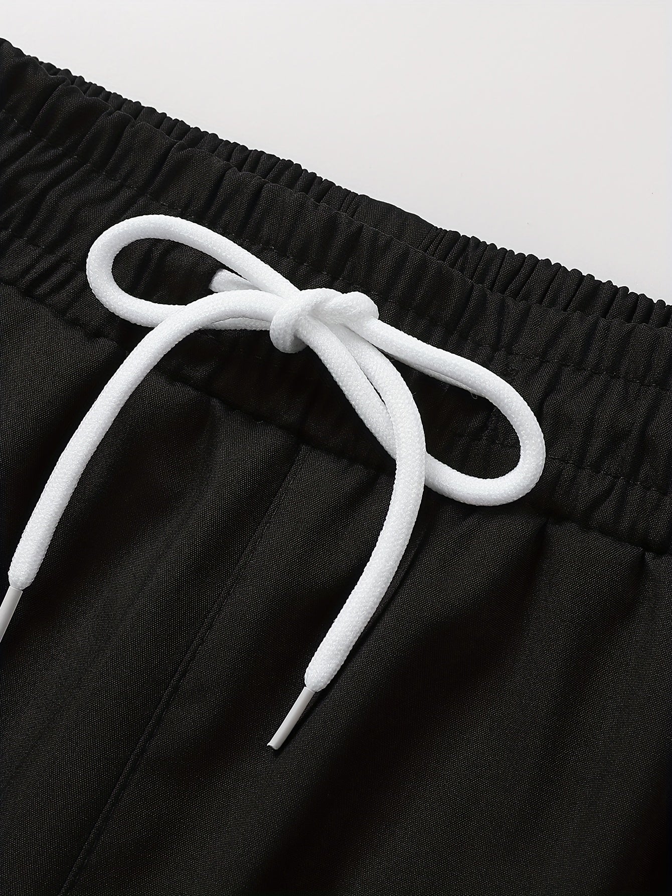 Men'S Casual Sportswear Set - 2pcs Autumn Fashionable Lightweight Fleece Jacket & Pants, Black & White with Red & Gray Accents, Perfect for Outdoor Activities & Casual Wear, Outdoor Casual Wear | Stylish Sportswear | Comforta