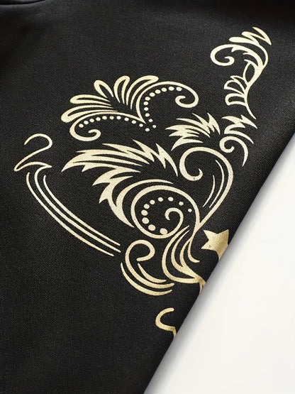 Տղամարդու մուգ կապույտ "Shan Yes" տպագրությամբ սպորտային հագուստ - ճարմանդով բաճկոն և գրպաններով մարզական տաբատ, ստանդարտ ֆիթ, գարնան և աշնան համար, հարմարավետ հանգստի հագուստ, հանգստի բաճկոն | սպորտային բաճկոն | ճարմանդով փակում, անհրաժեշտ բաճկոն