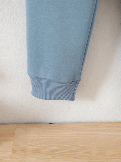 Տղաների հարմարավետ բրդյա աստառով վերնաշապիկի և սպորտային տաբատի հավաքածու - ձիթապտղի կանաչ, առօրյա ձմեռային հագուստ գրպաններով, հաստ տաքություն աշնան և ձմռան համար, սովորական չափսի, առօրյա հագուստ, բացօթյա օգտագործման համար