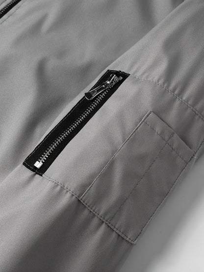 Տղամարդու առօրյա աշխատանքային բաճկոնի և տաբատի հավաքածու, միագույն, երկար թևքերով, սովորական չափսի, գրպաններով, գարնան/աշնան համար, առօրյա հագուստ, առօրյա հագուստ|Առօրյա ոճ|Միագույն բաճկոն