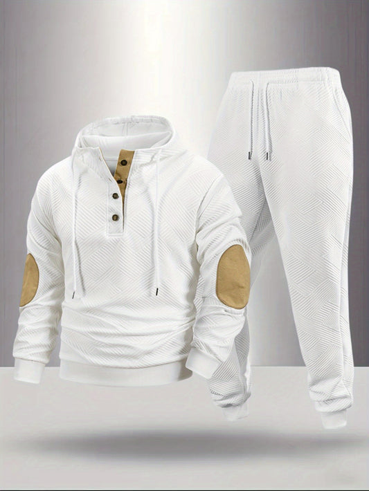 2 հատ աշնանային նոր հյուսվածքով տղամարդու սպորտային հագուստի հավաքածու, վերնաշապիկով և լարով տաբատ՝ գրպանների հակապատկեր դիզայնով, թեթև՝ բացօթյա սպորտաձևերի և առօրյա հագուստի համար