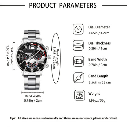 3 հատ տղամարդու ժամացույցի, գոտու և դրամապանակի հավաքածու | Նորաձև սպորտային, գործնական, հանգստի, գեղեցիկ և նորաձև, հատուկ մշակված տղամարդկանց համար, առանց նվերի տուփի