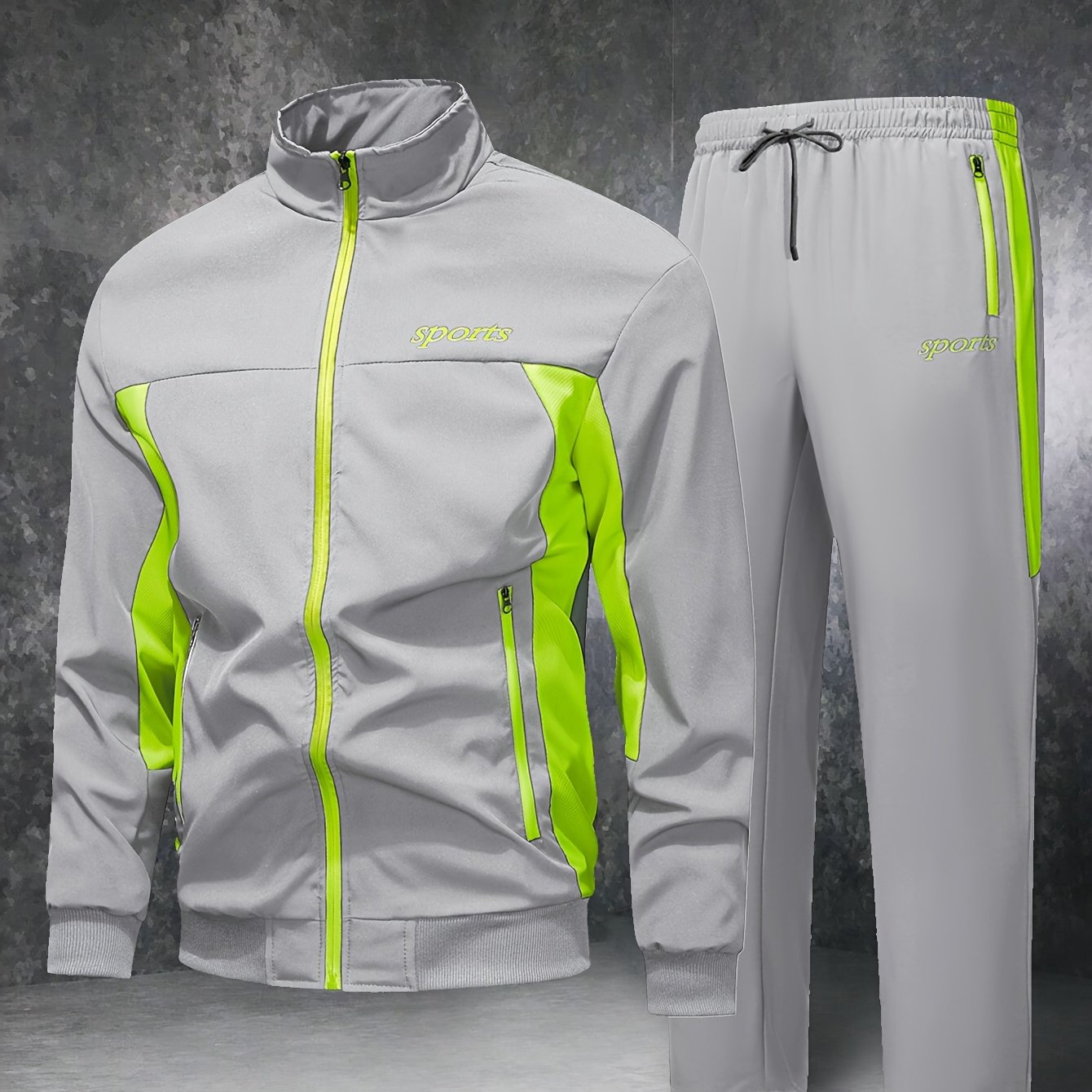 Տղամարդու առօրյա, պատչվորք սպորտային կոստյում՝ հարմարավետ և լավ կրելու համար, վերարկու և երկար տաբատ մարզահագուստ