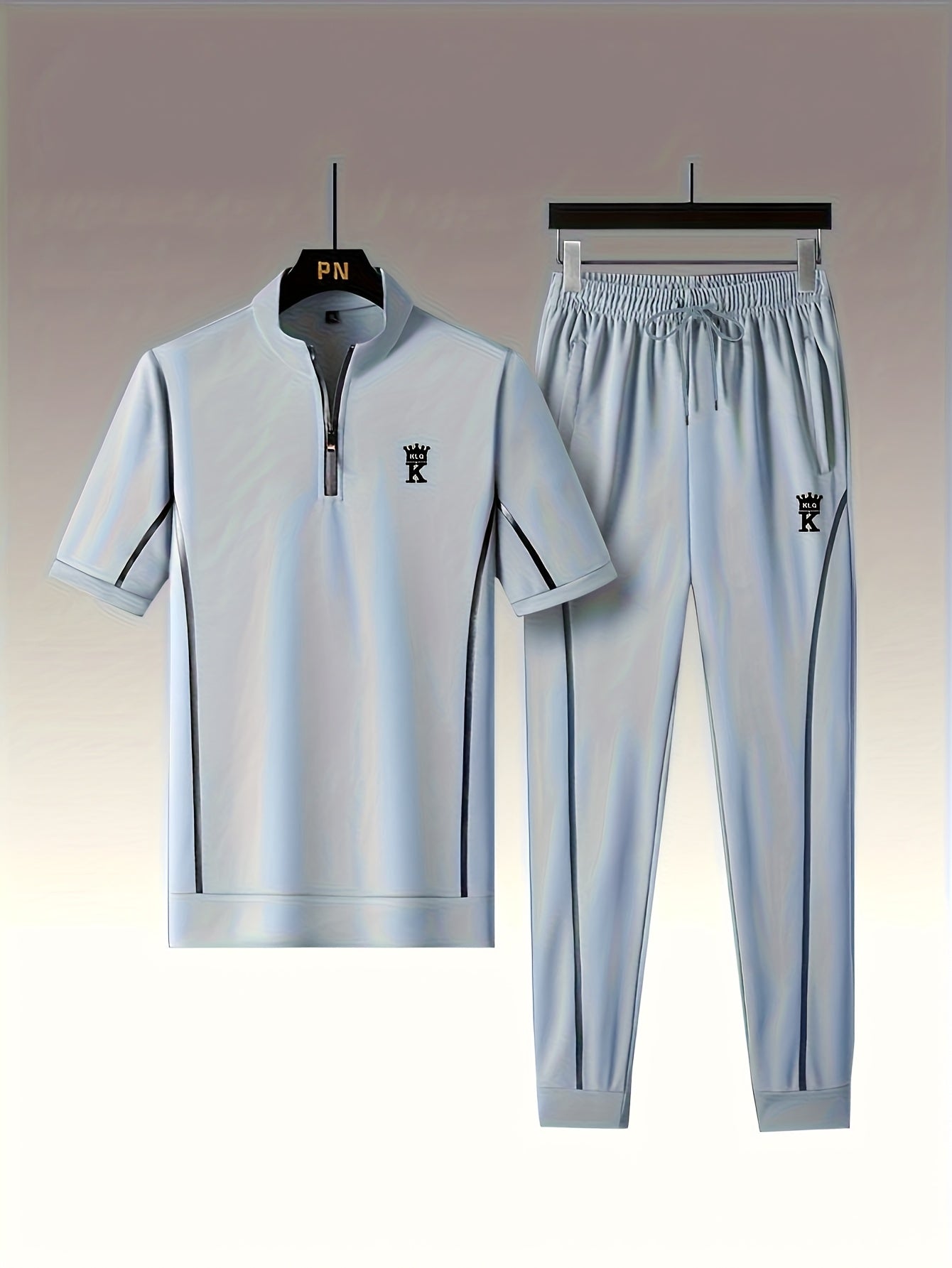 Տղամարդկանց ամառային առօրյա, կանգնող օձիքով, լարով ձգվող սպորտային հագուստի հավաքածու