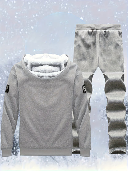 Տղամարդու «SHAN YES» այբուբենի նախշերով, խիտ աստառով, գլխարկով սվիտերի և վազքի համար նախատեսված տաք մարզական հագուստ, աշնանային և ձմեռային։