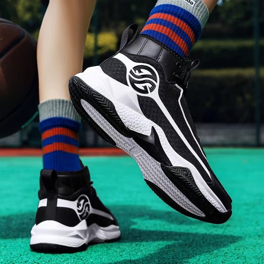 Unisex Fashion Sports Sneakers - Casual Street Athletic Running Shoes with Breathable Fabric Upper, Mid Top Lace-Up, Rubber EVA Sole, All-Season Comfort, Round Toe for Training  Basketball