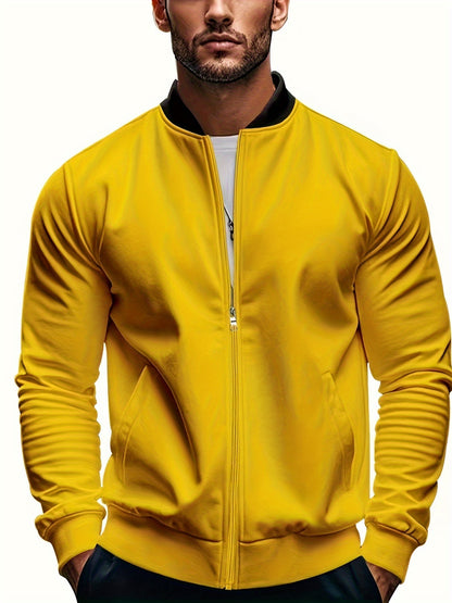 Տղամարդու թեթև, կանգնած օձիքով բաճկոն՝ ձիթապտղի կանաչ, փափուկ, կայծակաճարմանդով բաճկոն՝ գրպաններով, սովորական չափսի՝ գարնանային/աշնանային արշավների և առօրյա բացօթյա հագուստի համար, արշավային պարագաներ