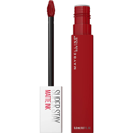 Maybelline Super Stay Matte Ink Liquid Lipstick Makeup, Long Lasting High Impact Color, up to 16H Wear, Exhilarator, Ruby Red, 1 Count, Packaging May Vary
