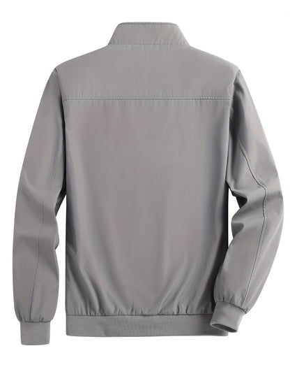 Տղամարդու թեթև բաճկոն՝ նեղ, կայծակաճարմանդով վերարկու՝ կանգնած օձիքով, թեթև վերնազգեստ՝ գարնանային/աշնանային, գրասենյակային, ճանապարհորդական, ամենօրյա՝ կայծակաճարմանդով փակվող, առօրյա բլեյզեր