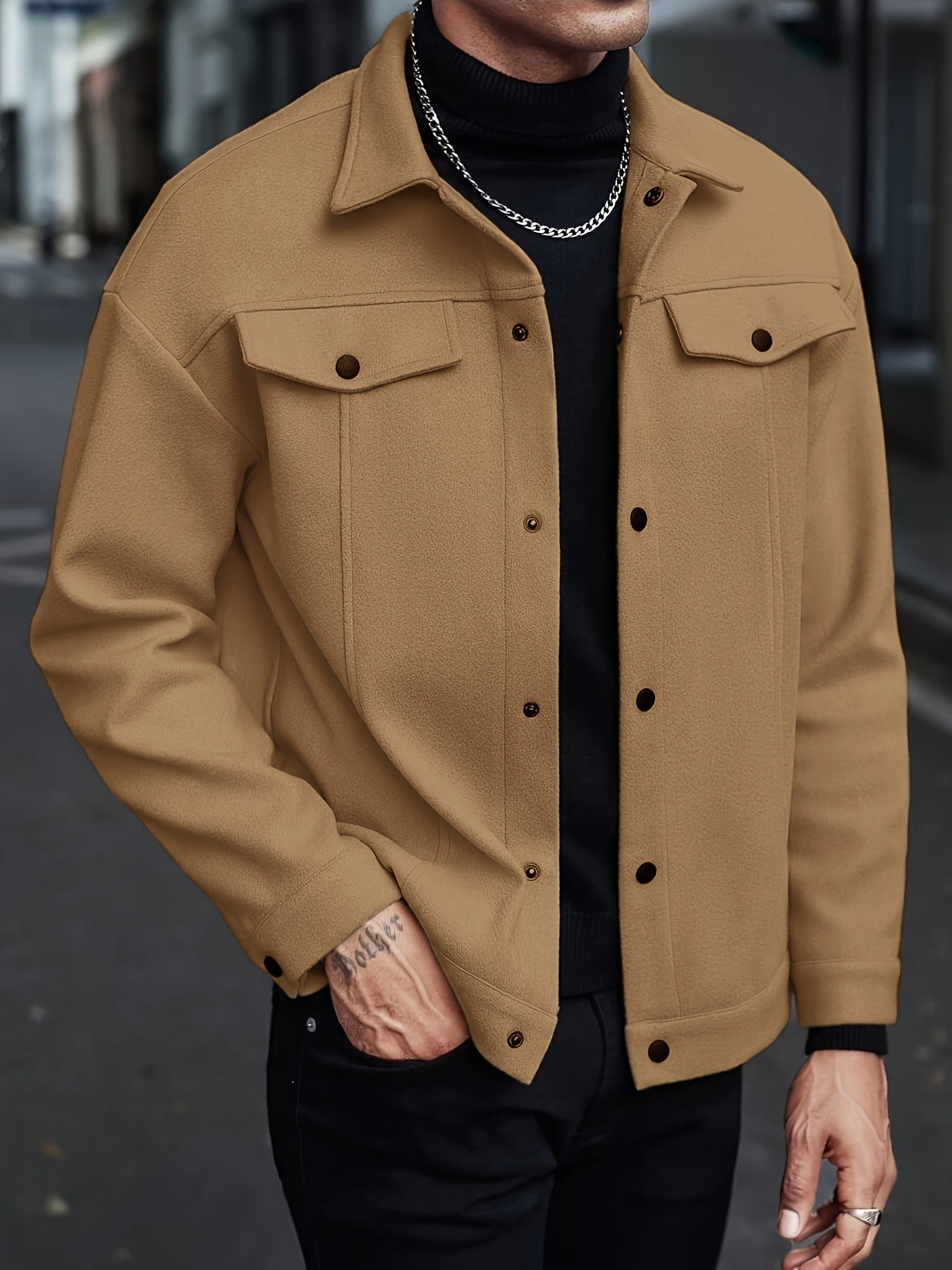 Տղամարդու եվրոպական ոճի առօրյա բաճկոն - օձիքով կոճակներով վերարկու, բեժ/շագանակագույն/բորդո/դեղնագույն, լվացքի մեքենայով լվացվող բլեյզեր՝ գարուն/աշուն, անհատական ​​չափսերով (ոչ) - բազմակողմանի վերնազգեստ առօրյա և պաշտոնական միջոցառումների համար