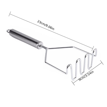 1pc Stainless Steel Wave Potato Masher - Ideal for Kitchen Vegetable and Fruit Puree, Kitchen Essentials | Modern Kitchen Tool | Durable Kitchenware