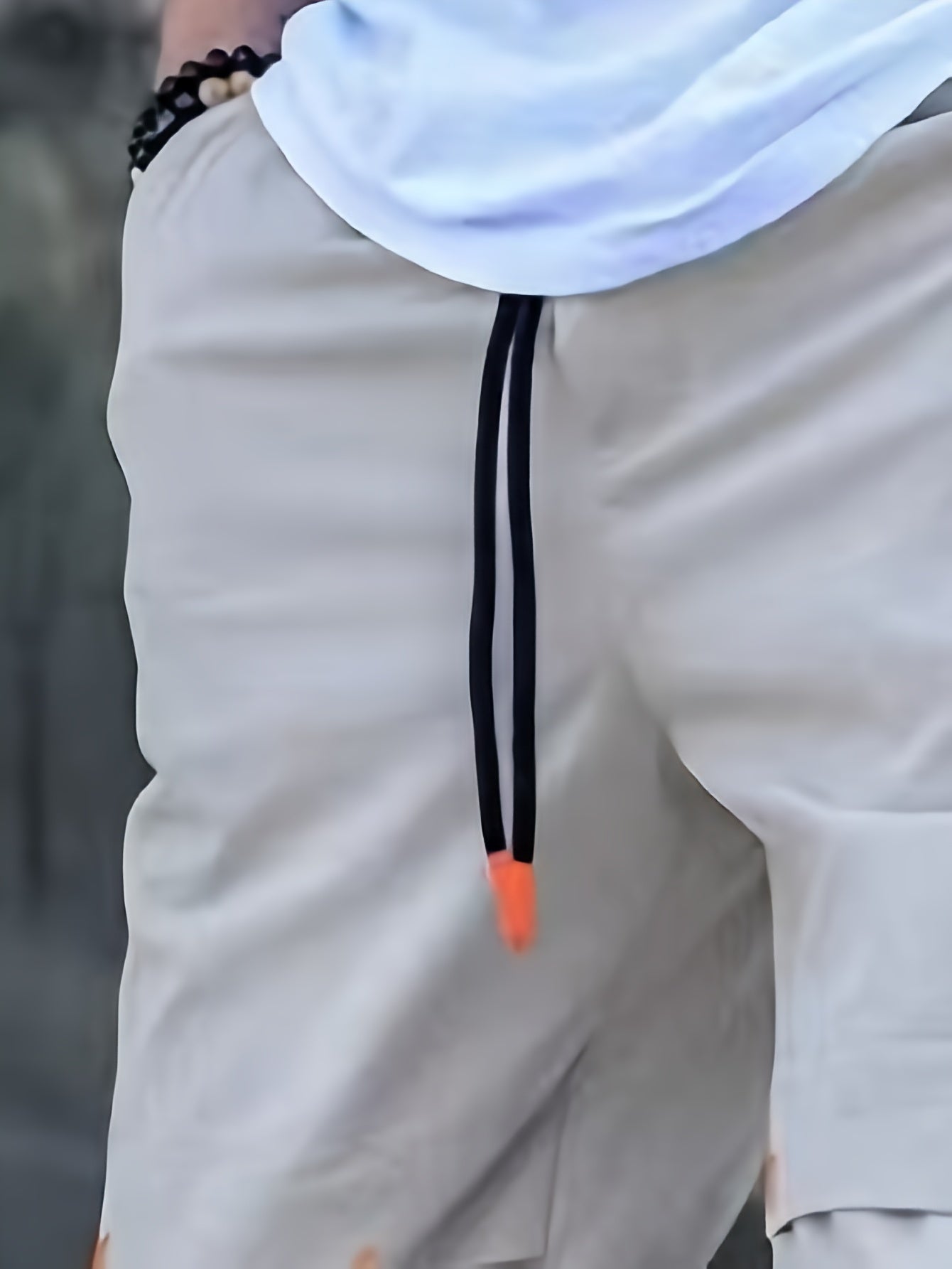 Տղամարդկանց պատահական պարաններով ջոջեր, 100% պոլիեսթեր չձգվող գործվածք, այբուբենի տպագրությամբ դետալներով սովորական տաբատ, 100% պոլիեսթեր, նորաձև աշխատանքային հագուստ