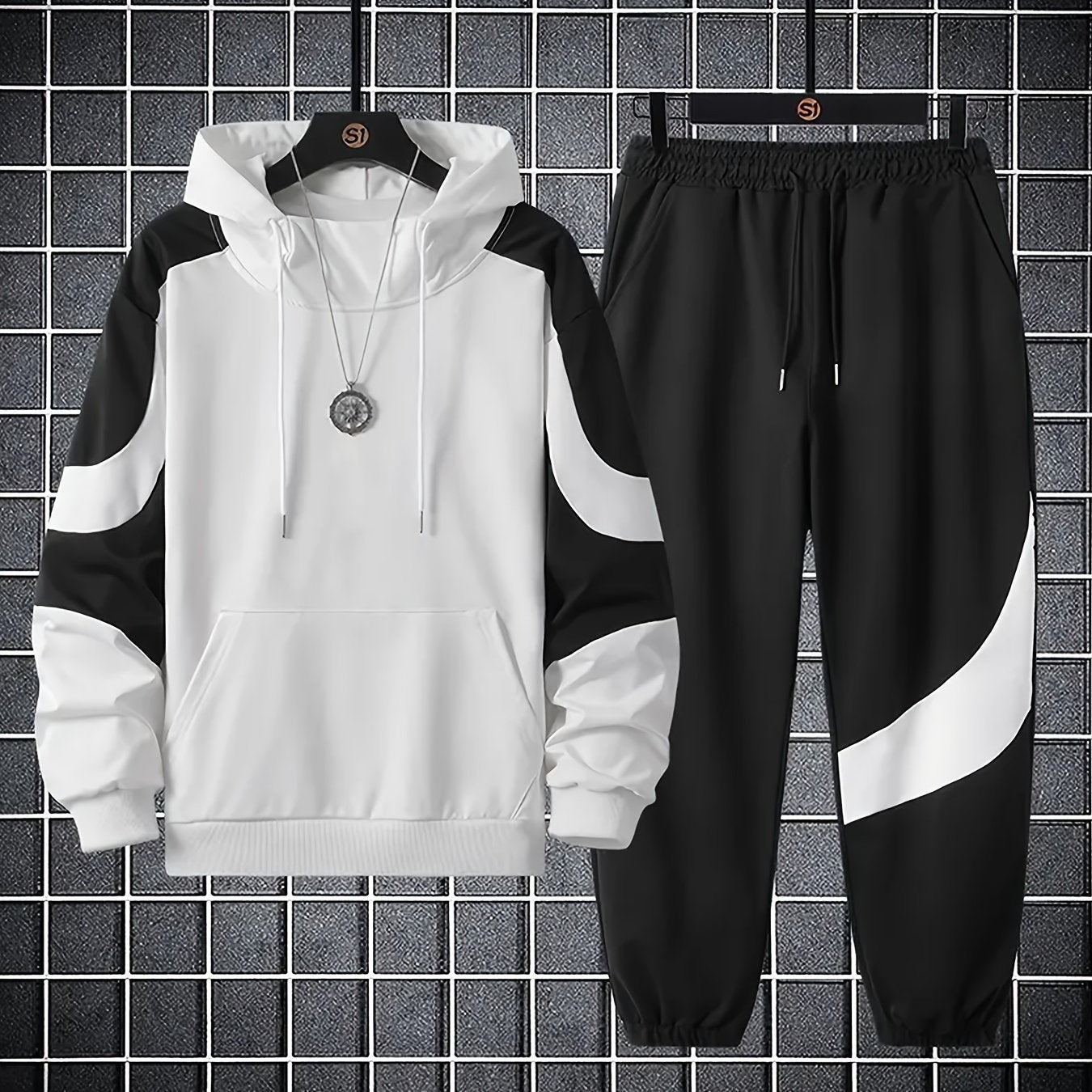 Տղամարդկանց գլխարկով սվիտերի հավաքածու - 2024 թվականի նոր աշնանային առօրյա սպորտային երկար թևքերով հագուստ տղամարդկանց համար