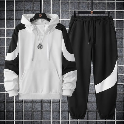 Տղամարդկանց գլխարկով սվիտերի հավաքածու - 2024 թվականի նոր աշնանային առօրյա սպորտային երկար թևքերով հագուստ տղամարդկանց համար