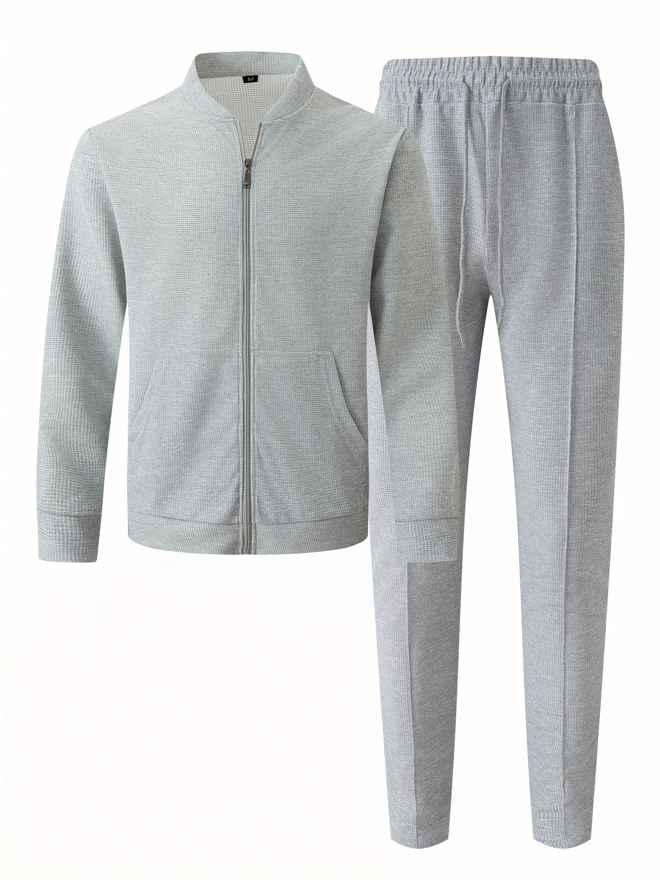 Բեյսբոլի օձիքով բաճկոնի և տաբատի հավաքածու՝ վաֆլի գործվածքից