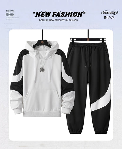 Տղամարդկանց գլխարկով սվիտերի հավաքածու - 2024 թվականի նոր աշնանային առօրյա սպորտային երկար թևքերով հագուստ տղամարդկանց համար