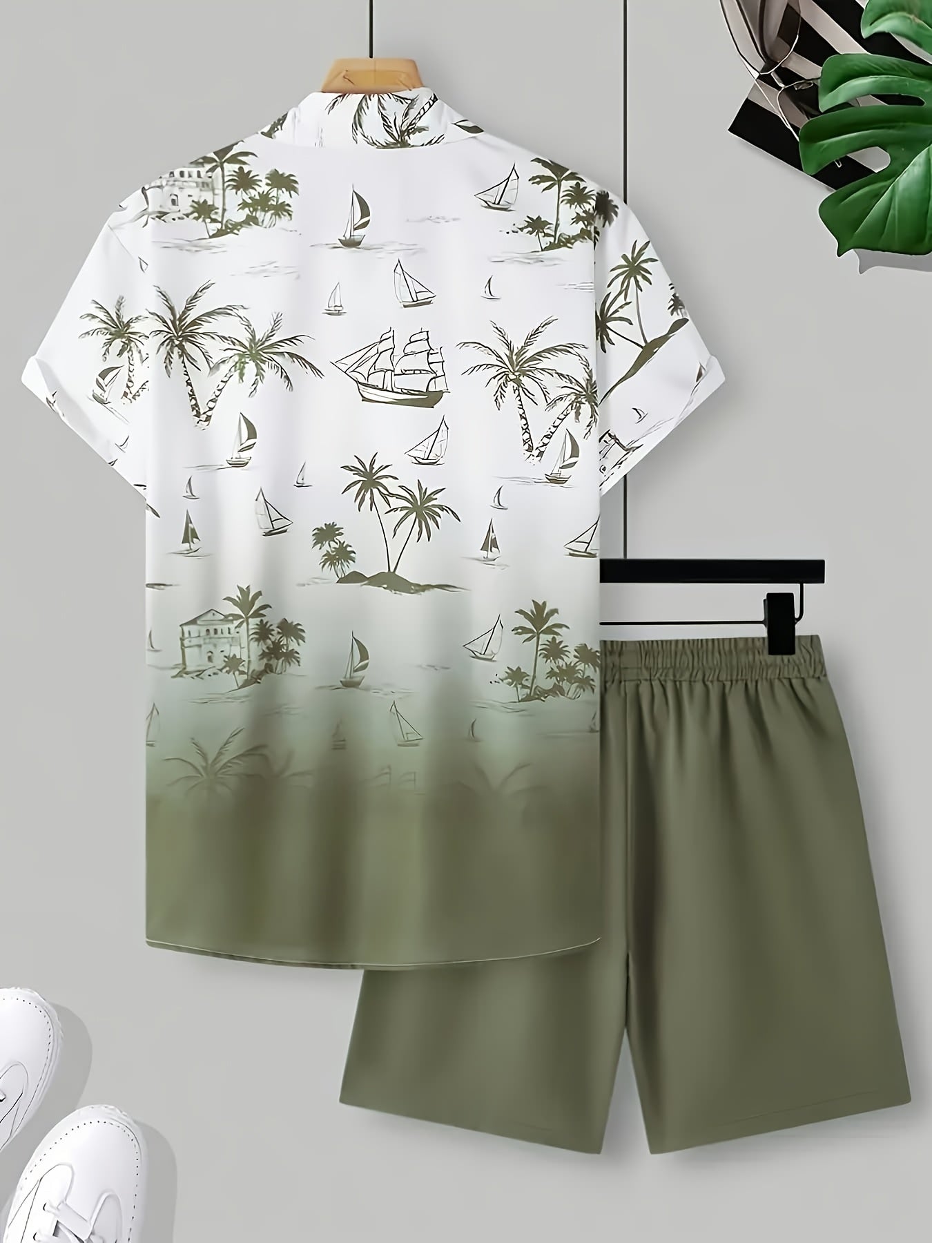 Տղամարդու 3D տպիչով տպագրված առօրյա վերնաշապիկի և շորտերի հավաքածու