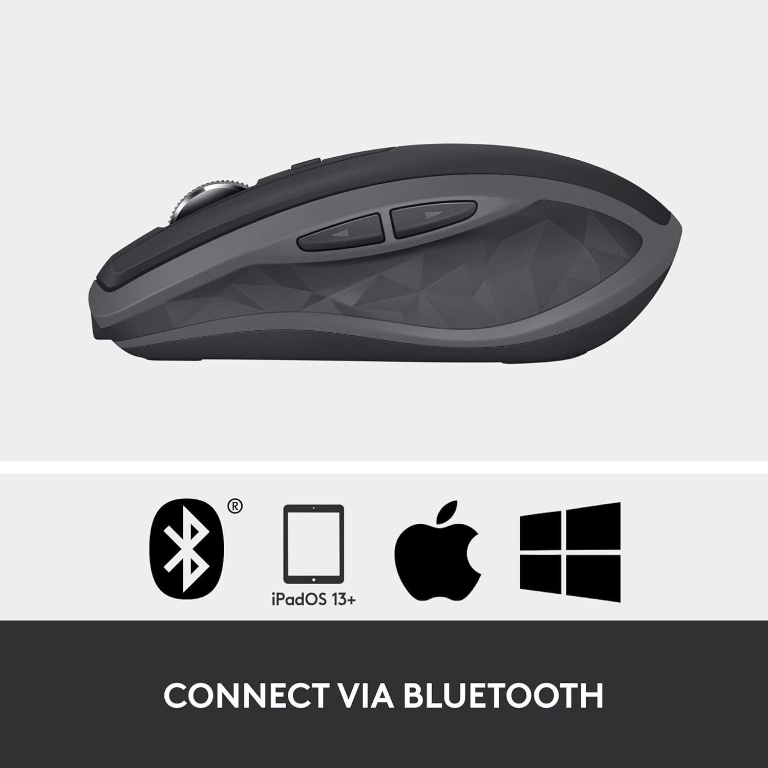 Logitech MX Anywhere 2S Bluetooth Edition Wireless Mouse - Use on Any Surface, Hyper-Fast Scrolling, Rechargeable, Control up to 3 Apple Mac and Windows Computers and Laptops